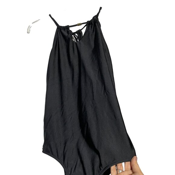 Venus Women's Sleeveless Open Back One-piece Swimsuit Black Size 10 - Picture 2 of 6